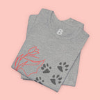 Dog Cuddle Tee – "Would Rather Cuddle My Dog" Paw Print Floral T-Shirt