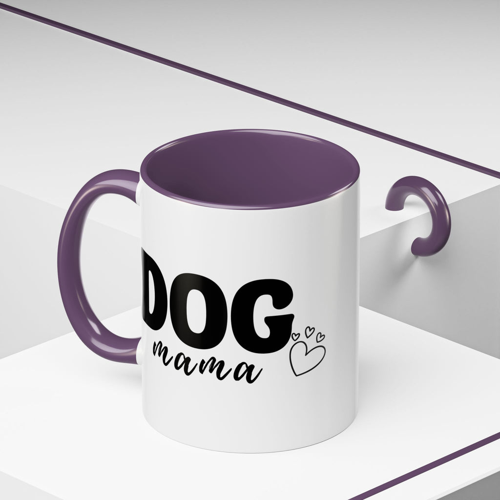 Dog Mama Accent Coffee Mug — Cute Black & White Pet Lover Gift (11/15oz)