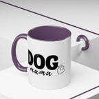 Dog Mama Accent Coffee Mug — Cute Black & White Pet Lover Gift (11/15oz)