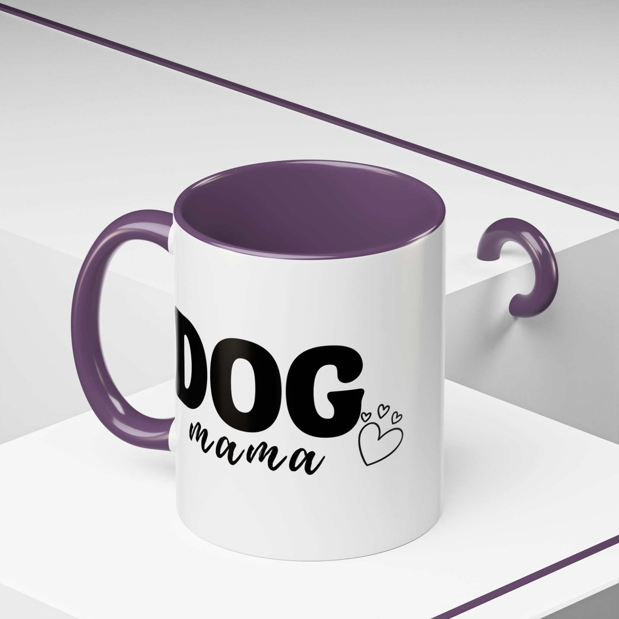 Dog Mama Accent Coffee Mug — Cute Black & White Pet Lover Gift (11/15oz)