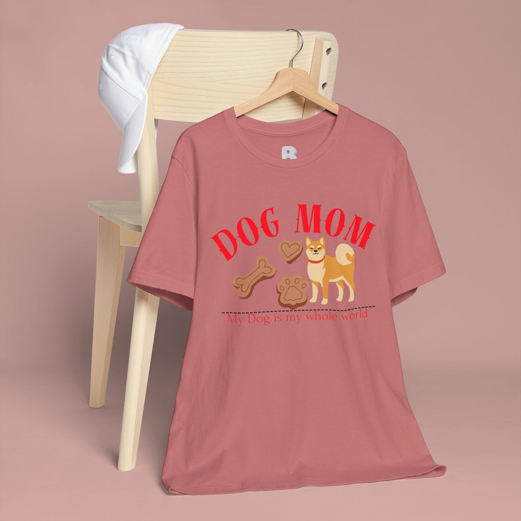 Dog Mom T-Shirt — Cute Shiba & Treats “My Dog Is My Whole World” Tee