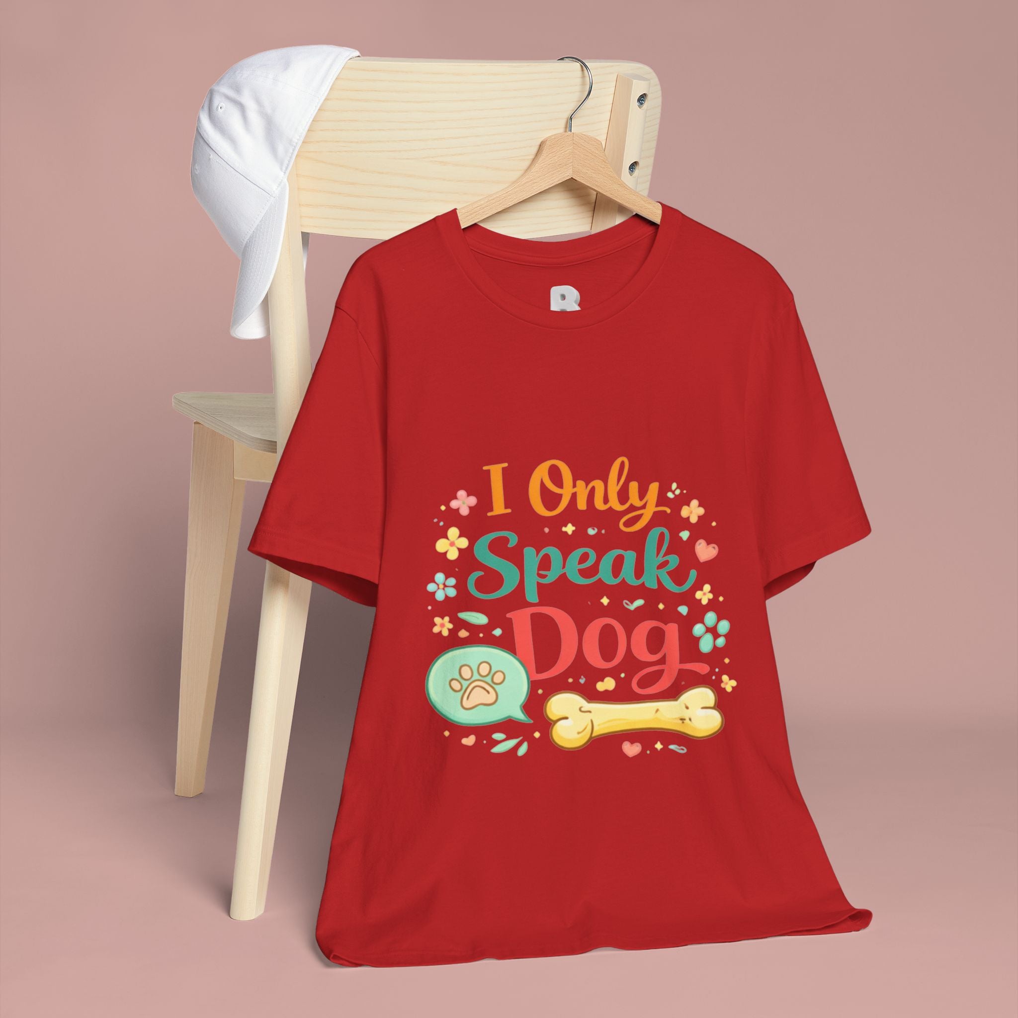 Dog Lover T‑Shirt – "I Only Speak Dog" Cute Paw & Bone Graphic Tee