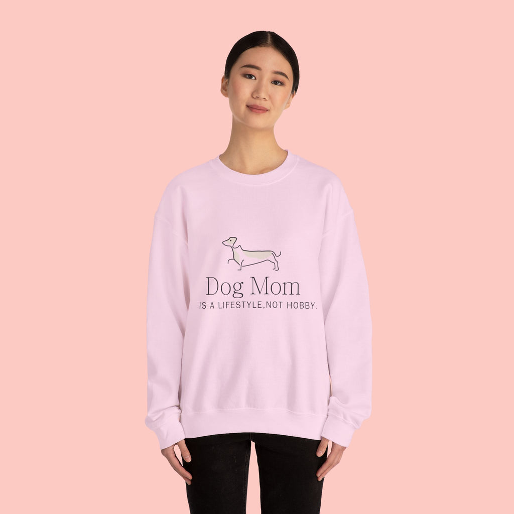 Dog Mom Crewneck Sweatshirt – "Dog Mom is a Lifestyle, Not Hobby" Cozy Pullover