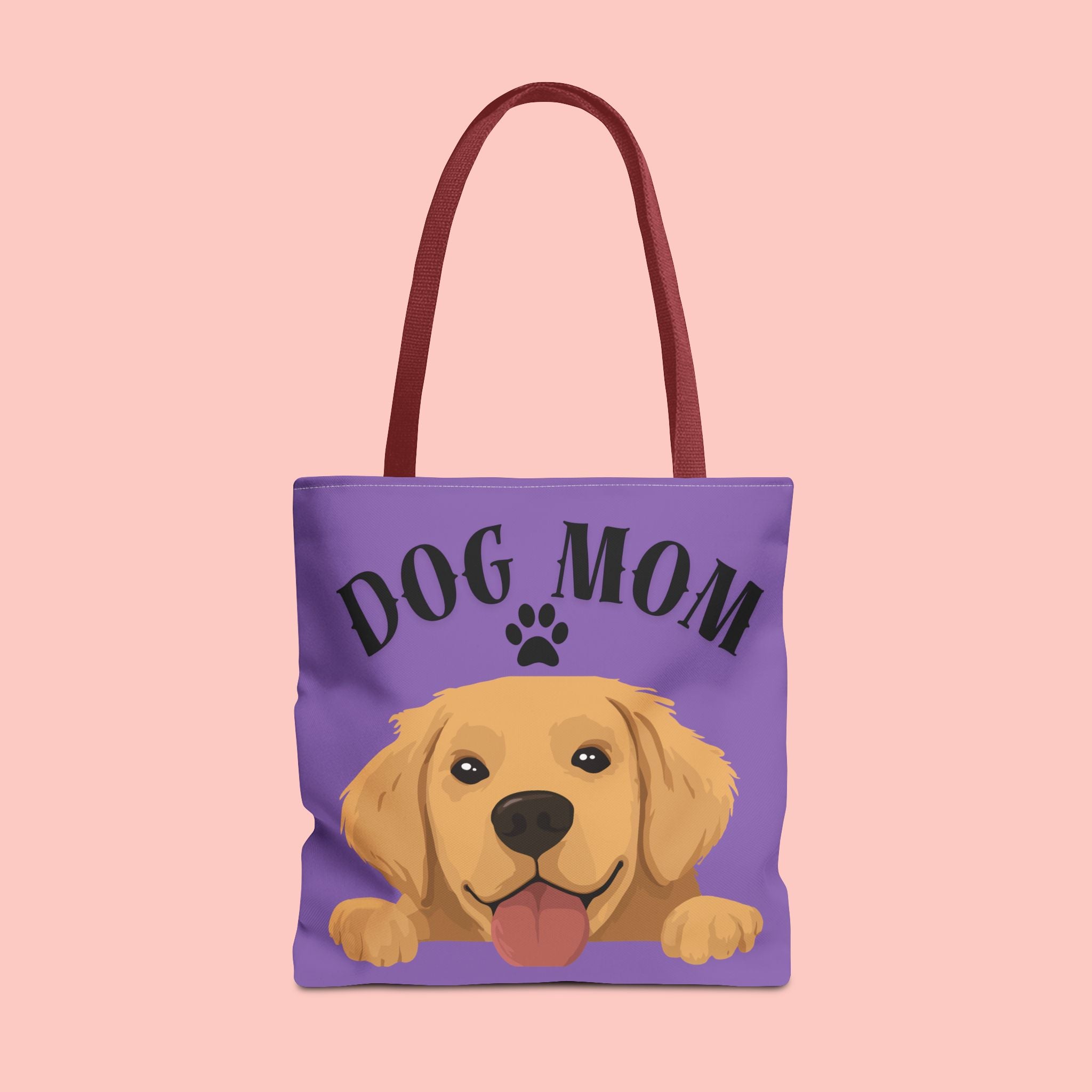 Dog Mom Tote Bag — Cute Golden Retriever Paw Print All-Over-Print Tote