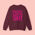 Proud Dog Mom Crewneck Sweatshirt — Retro Pink Graphic