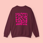 Proud Dog Mom Crewneck Sweatshirt — Retro Pink Graphic