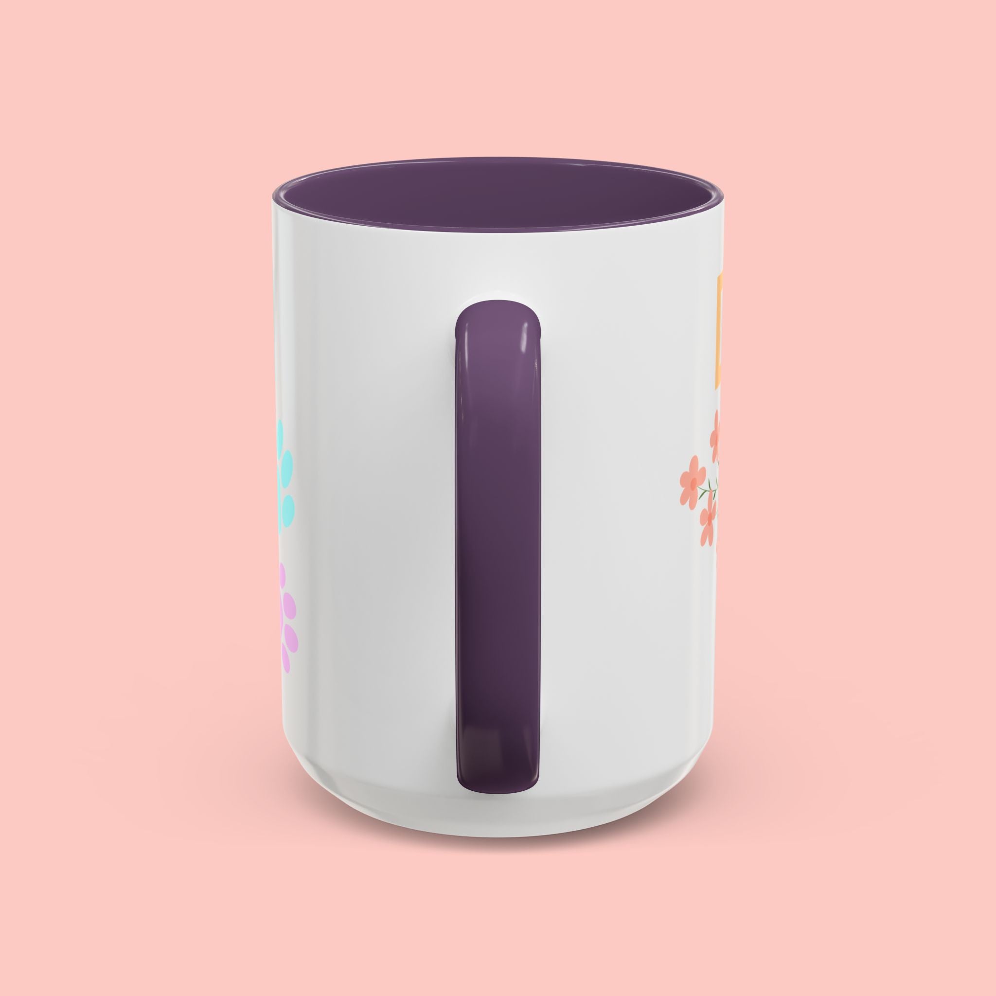 Dog Mom Club Accent Coffee Mug – Colorful Paw Print 11/15oz