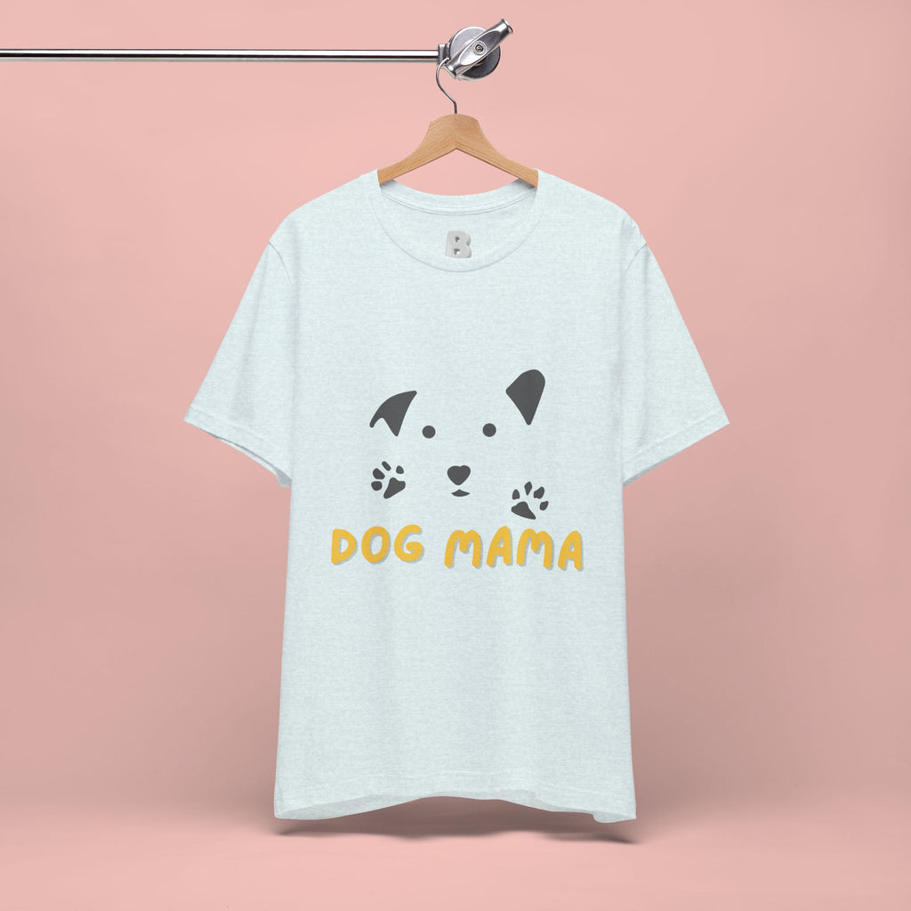 Dog Mama Graphic Tee — Cute Paw Print Dog Face T-Shirt for Dog Lovers