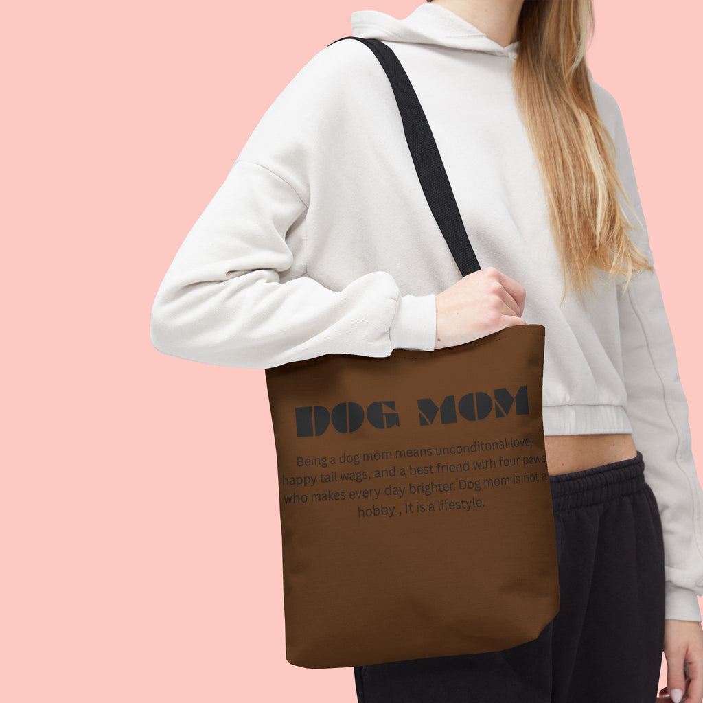 Dog Mom Tote Bag - 'Dog Mom' Printed Canvas Carryall, Gift for Dog Lovers