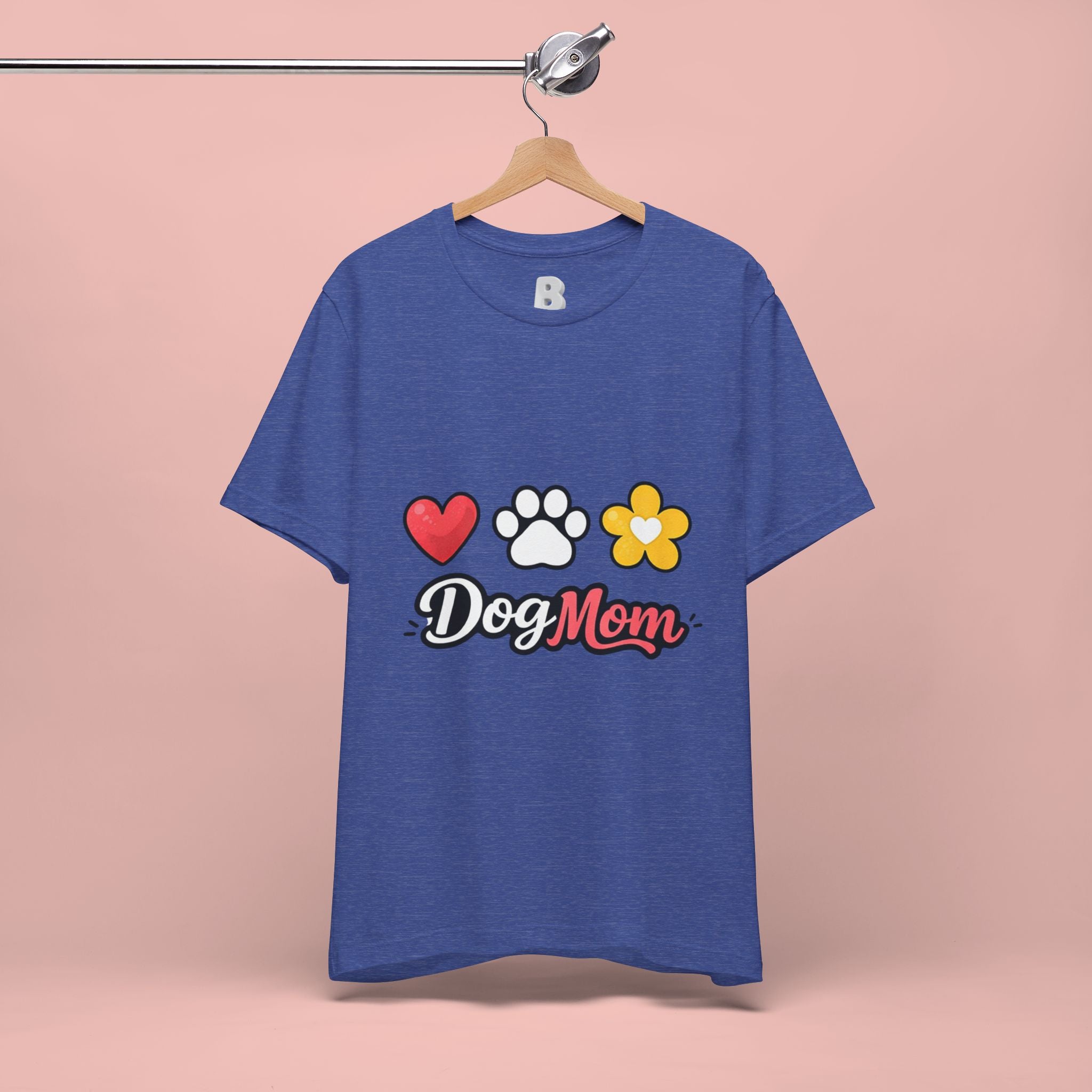 Dog Mom T-Shirt – Heart, Paw & Flower Graphic Tee