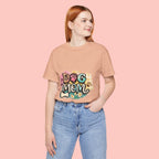 Dog Mom T-Shirt — Colorful Paw Print Graphic Tee for Pet Lovers