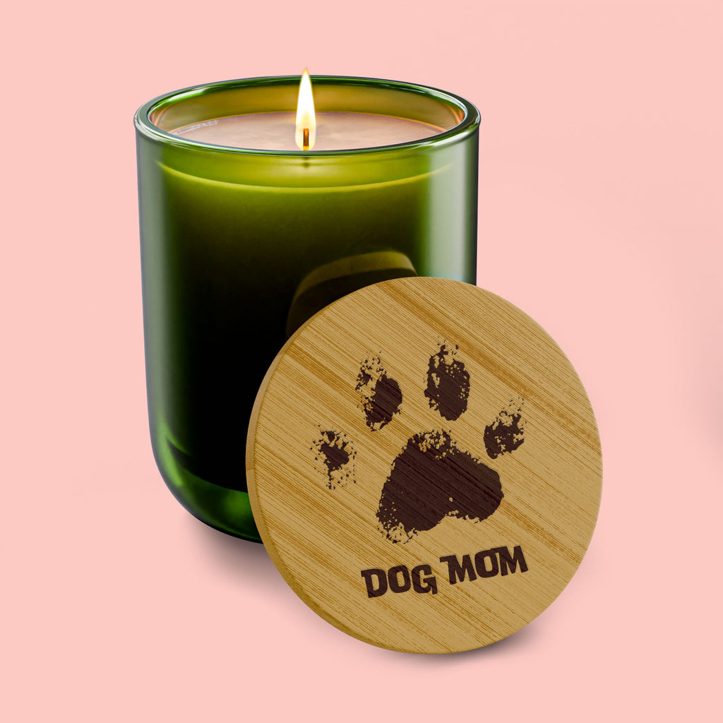 Dog Mom Scented Soy Candle — 14oz Engraved Wooden Lid