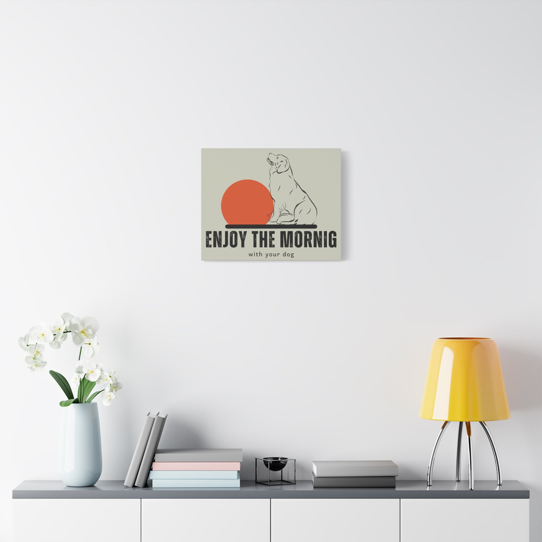 Enjoy the Morning with Your Dog Canvas
