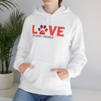 Dog Lover Hoodie — "LOVE (paw) My Dog > People" Graphic Sweatshirt