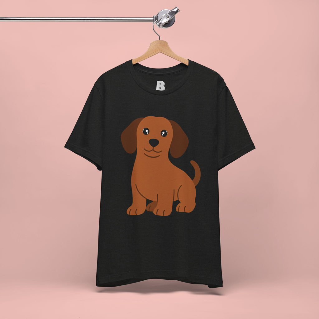 Dachshund Puppy Graphic T-Shirt — Cute Brown Dog Tee