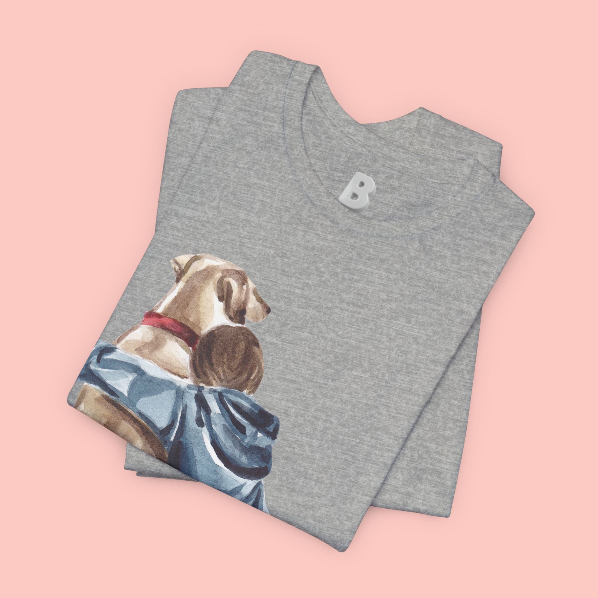 Cuddles Over Everything Tee — Boy Hugging Dog Animal Lover T-Shirt