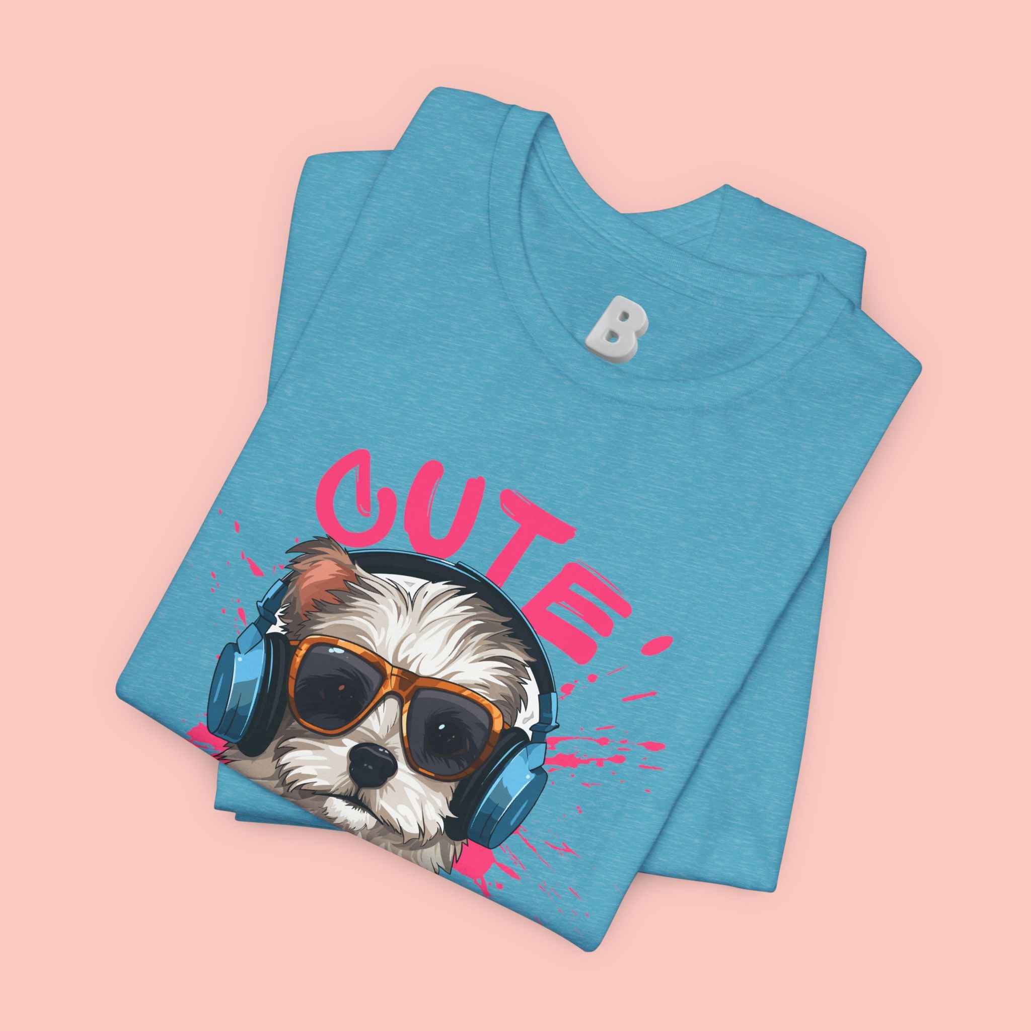 Cute Dog Tee — Headphones Puppy Graphic T-Shirt