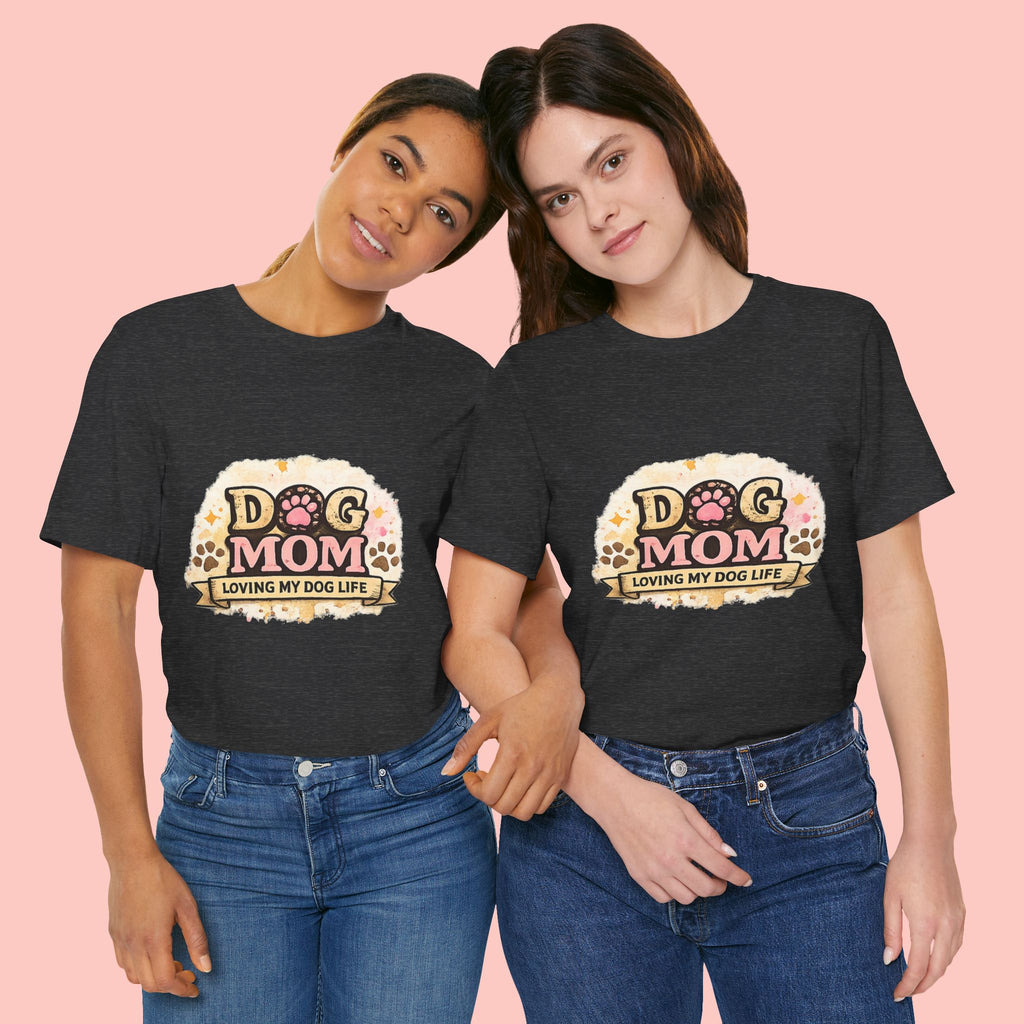 Dog Mom T-Shirt – "Loving My Dog Life" Cute Paw Print Tee for Pet Moms