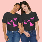 Paws Over People Tee — Pink Cats & Dogs Graphic T-Shirt
