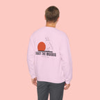Enjoy the Morning Crewneck Sweatshirt — Dog & Sunrise Graphic