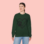 Dog Mom Heart Paw Crewneck Sweatshirt
