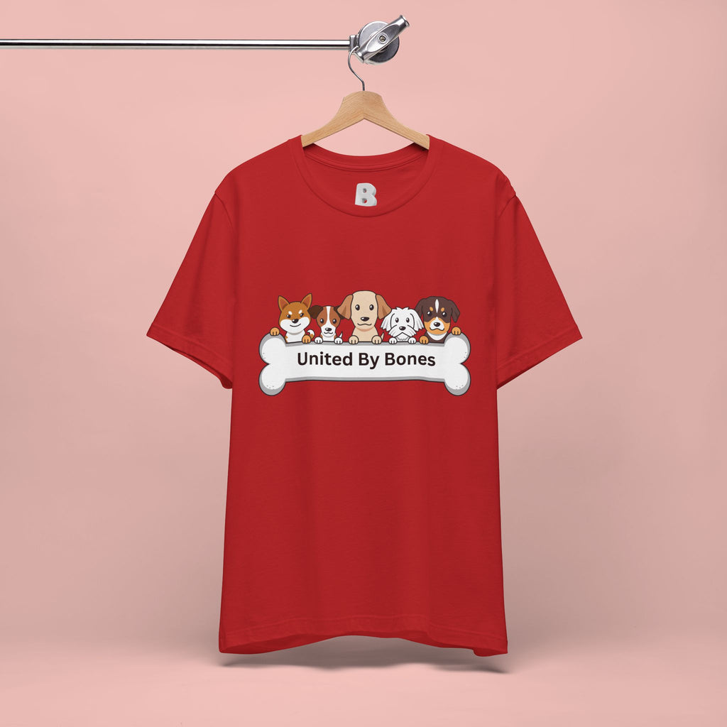 Dog Lover T‑Shirt — "United By Bones" Cute Cartoon Dogs Tee
