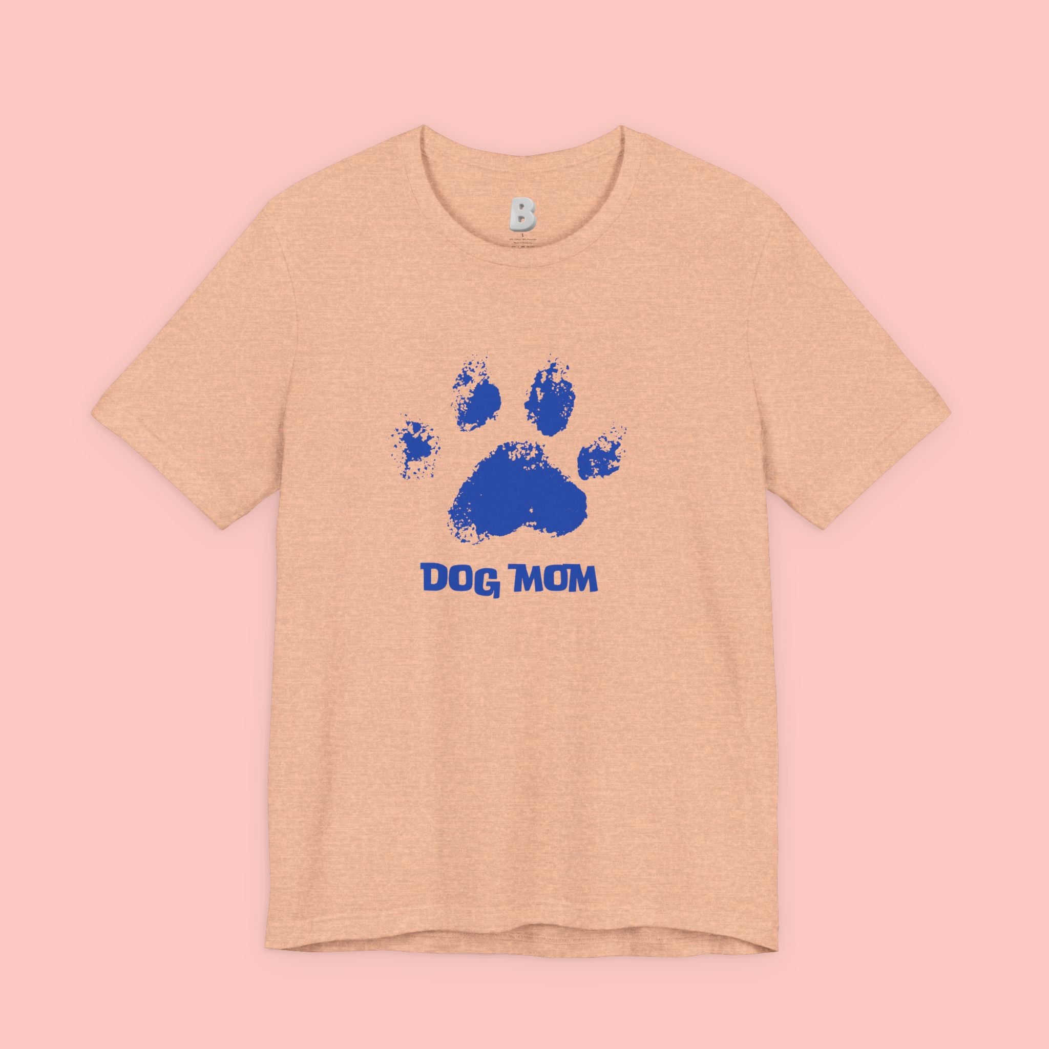 Dog Mom Paw Print T-Shirt — Distressed Blue Design
