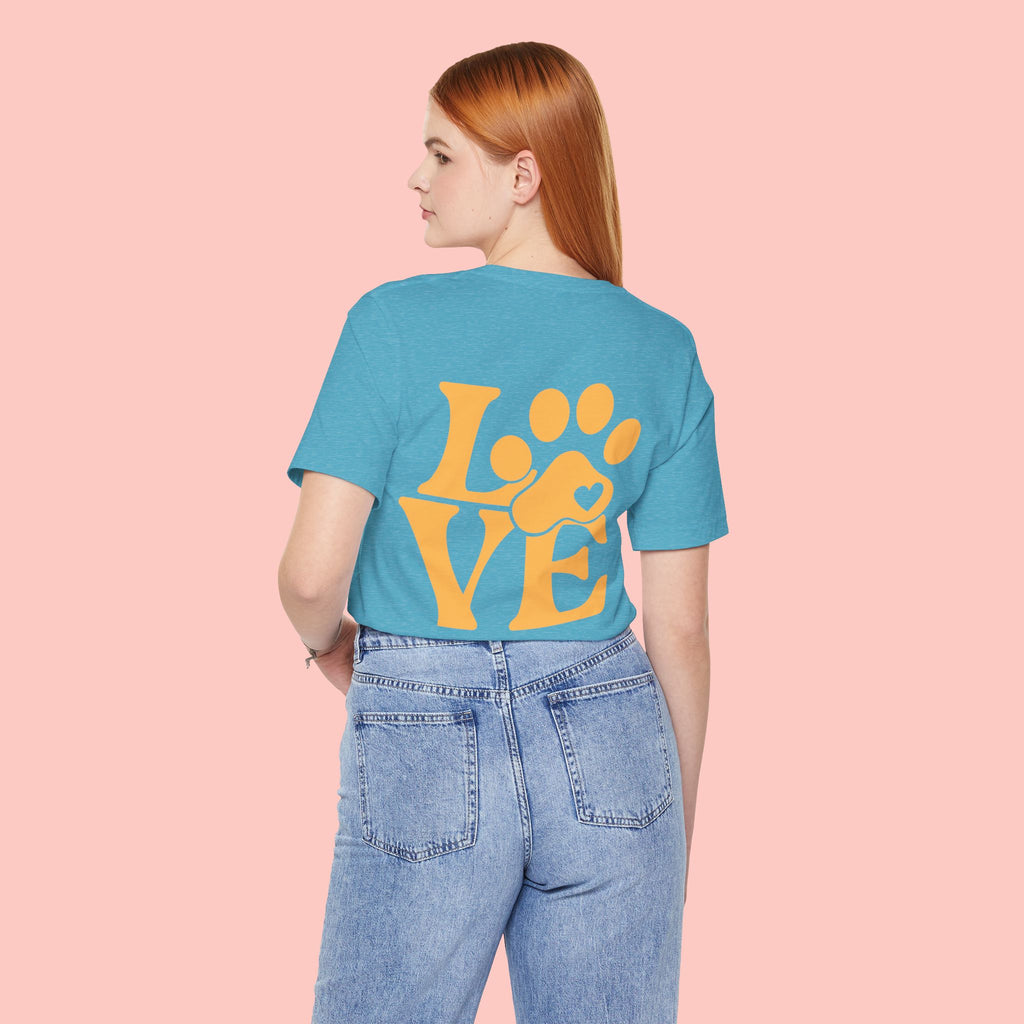 Love Paw Graphic Tee — Pet Lover T‑Shirt (LOVE with Paw Print)