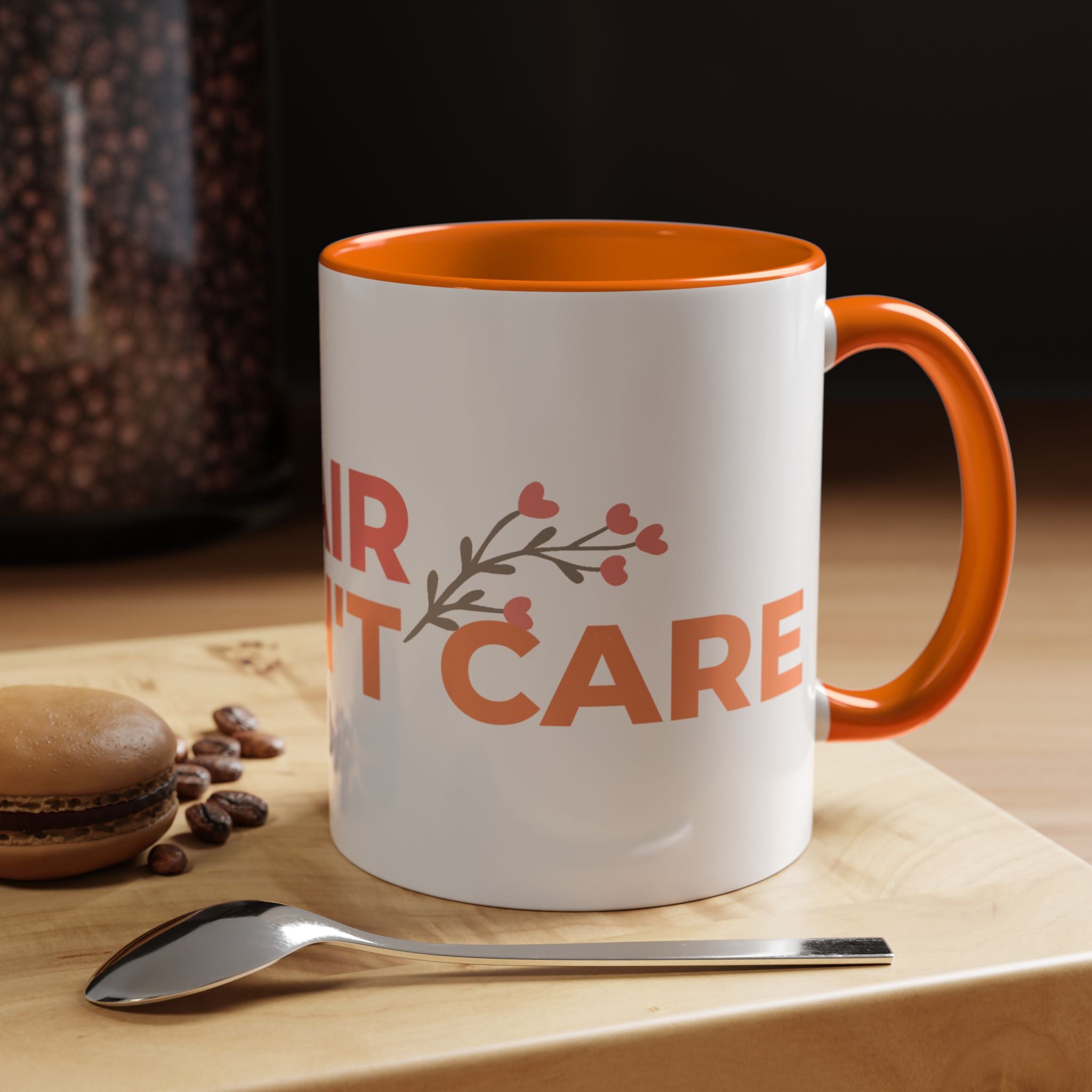 Accent Coffee Mug - "Growing Hair I Don't Care" Floral Script Coffee Mug
