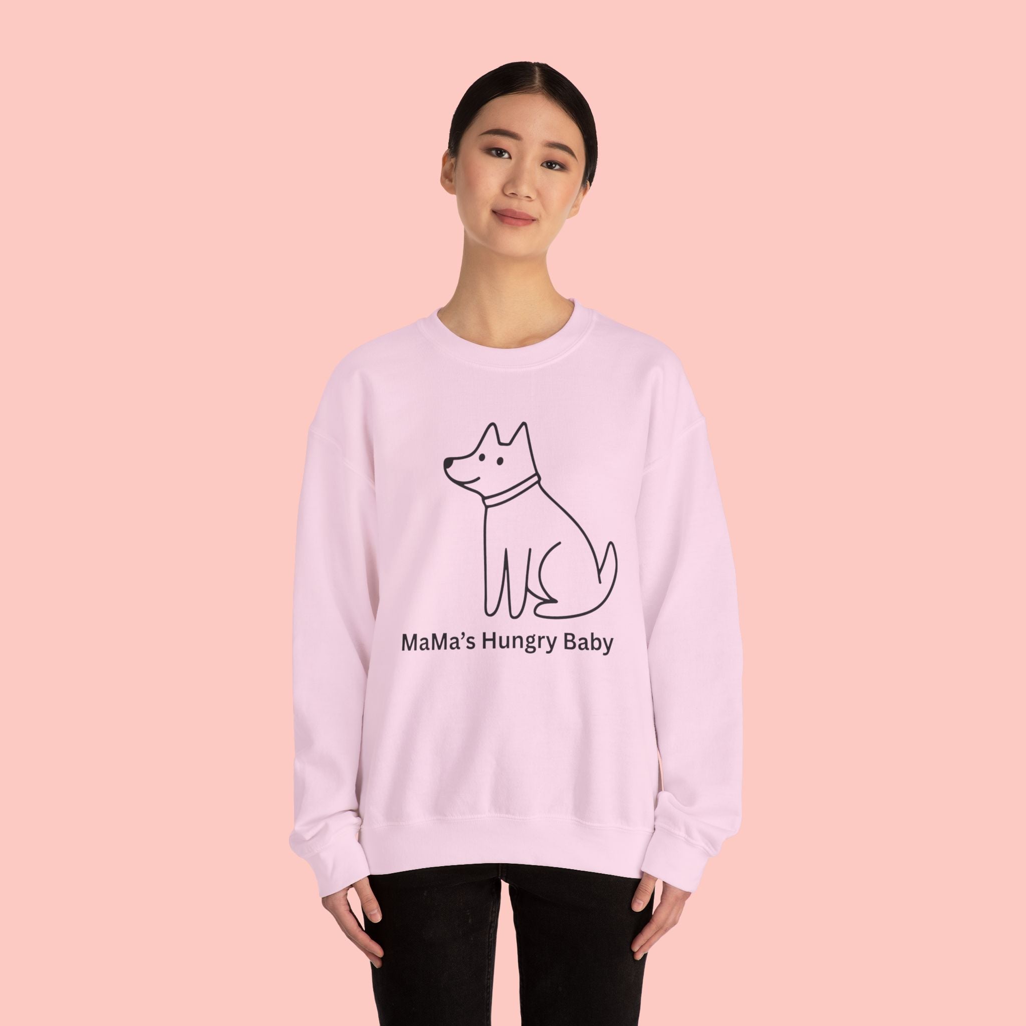 Mama's Hungry Baby Sweatshirt — Cute Minimal Dog Graphic Crewneck