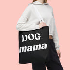 Dog Mama Tote Bag — Black Canvas Pet Lover Tote