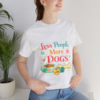 Less People More Dogs T-Shirt – Cute Dog Bowl & Bone Graphic Tee