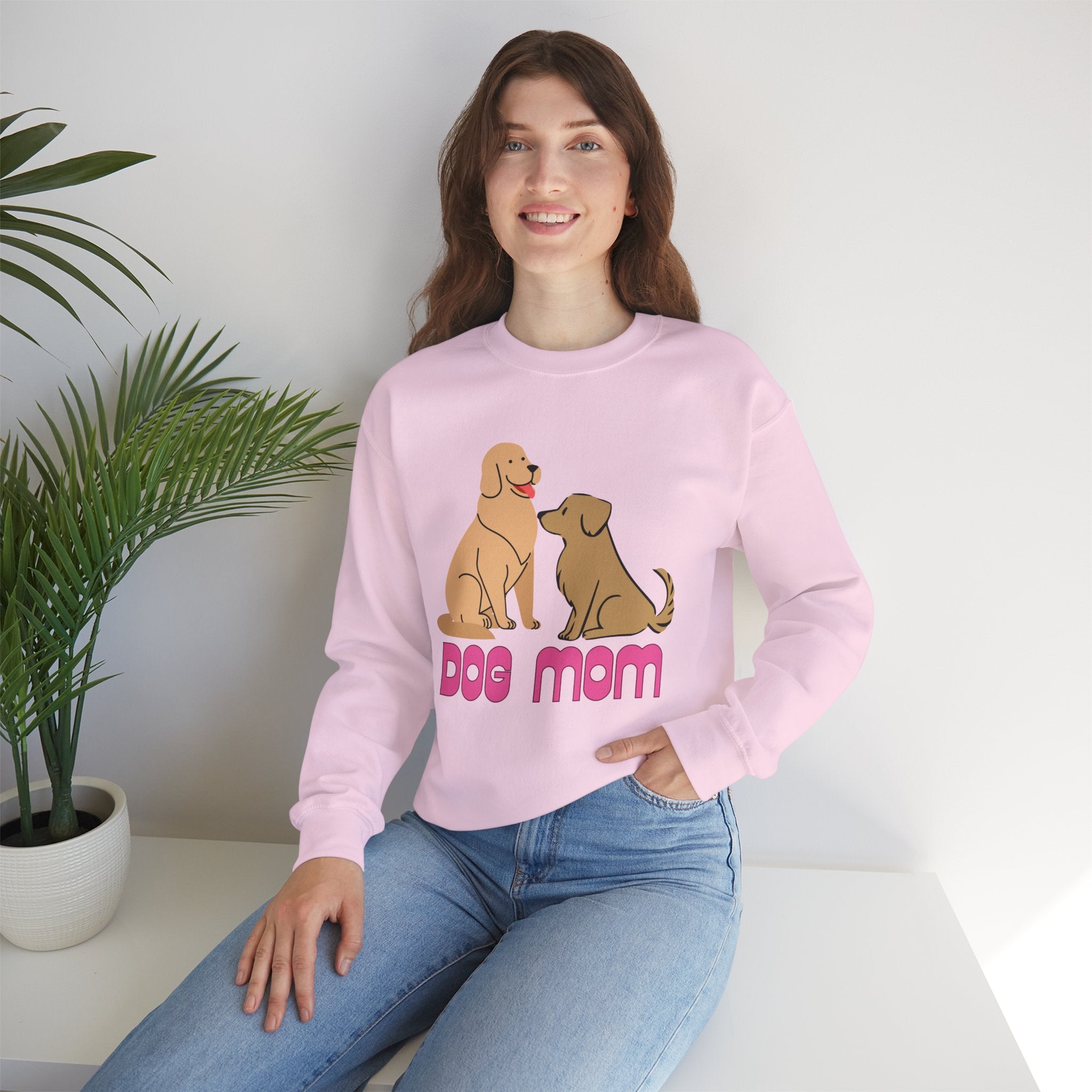 Dog Mom Sweatshirt — Cute Cartoon Dogs "Dog Mom" Crewneck