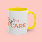 Accent Coffee Mug - "Growing Hair I Don't Care" Floral Script Coffee Mug