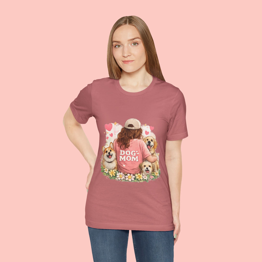 Dog Mom T-Shirt - Cute Woman with Dogs Graphic Tee
