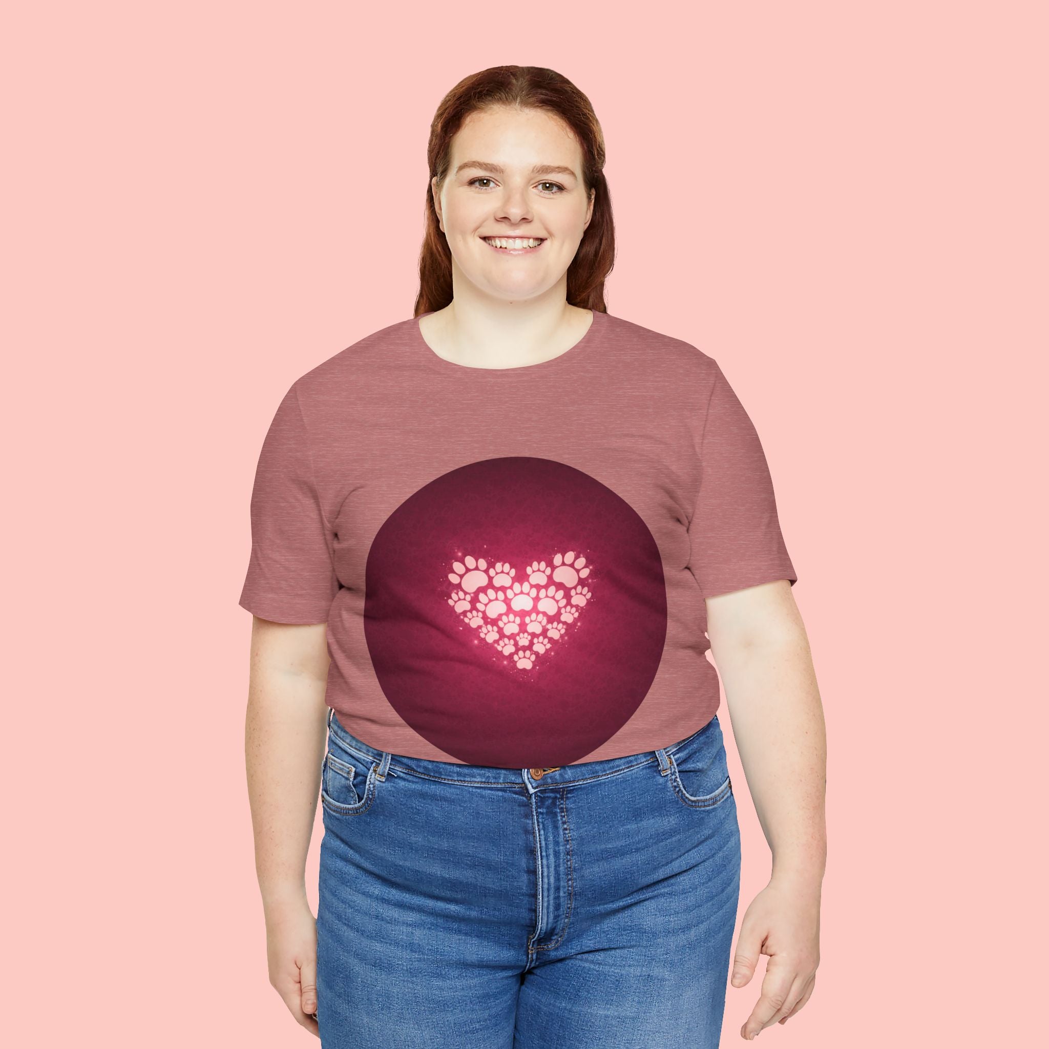 Paw Print Heart T‑Shirt — Cute Pet Lover Tee