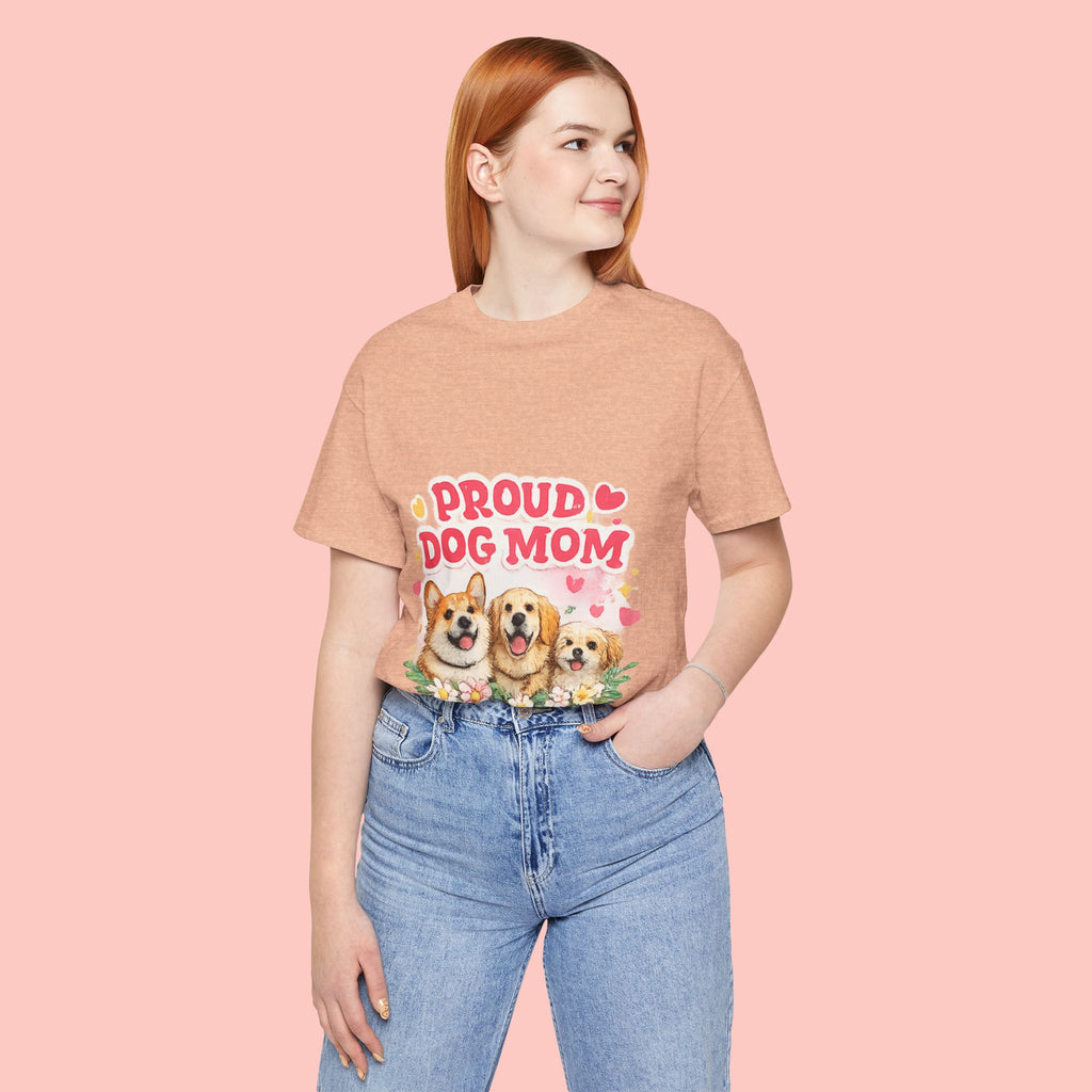 Proud Dog Mom T-Shirt — Cute Corgi & Golden Retriever Floral Tee for Pet Lovers