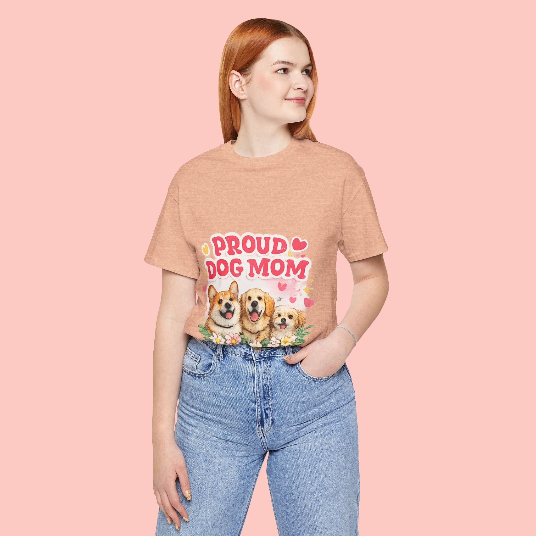 Proud Dog Mom T-Shirt — Cute Corgi & Golden Retriever Floral Tee for Pet Lovers