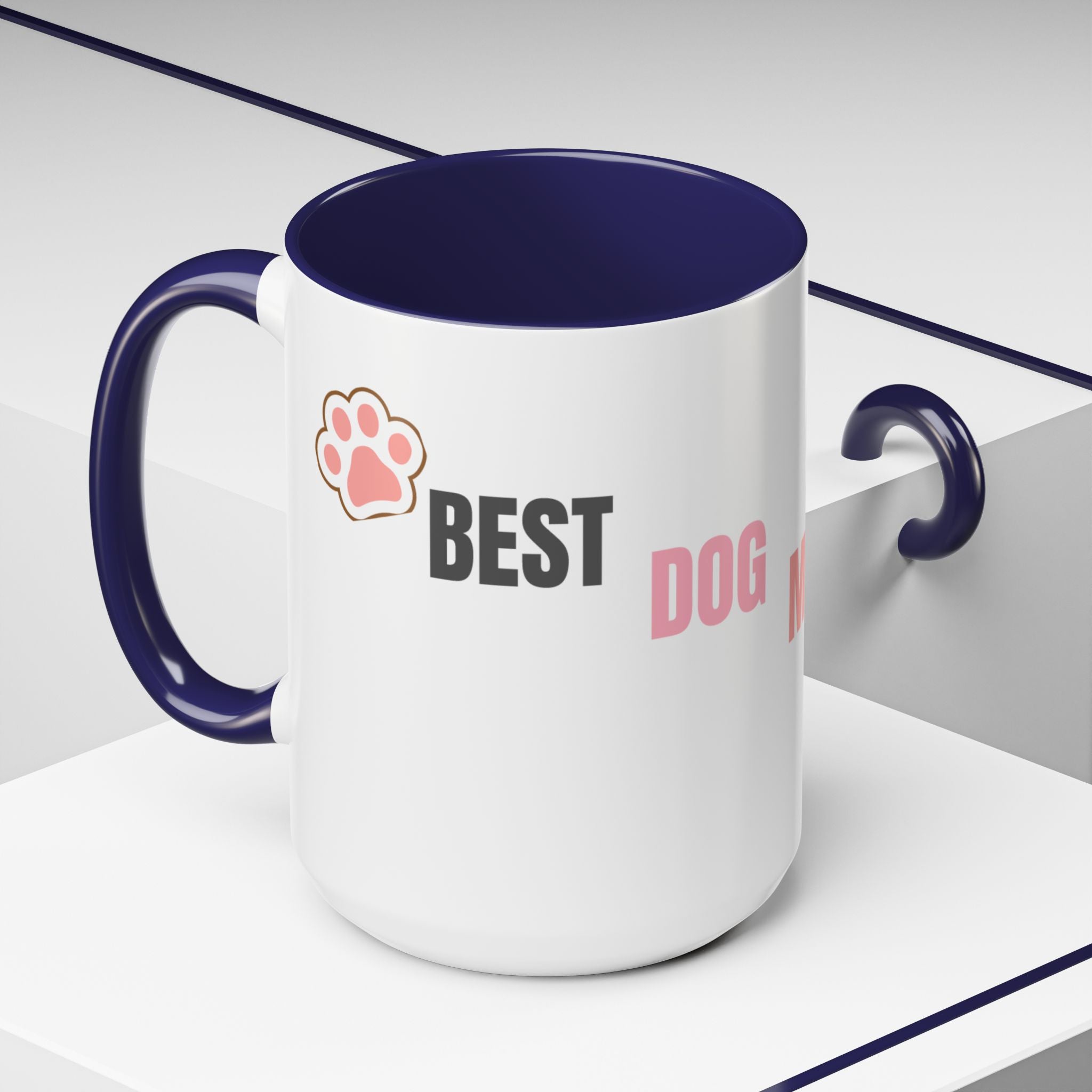 Dog Mom Coffee Mug — Best Dog Mom Ever Accent Ceramic Mug (11oz & 15oz)