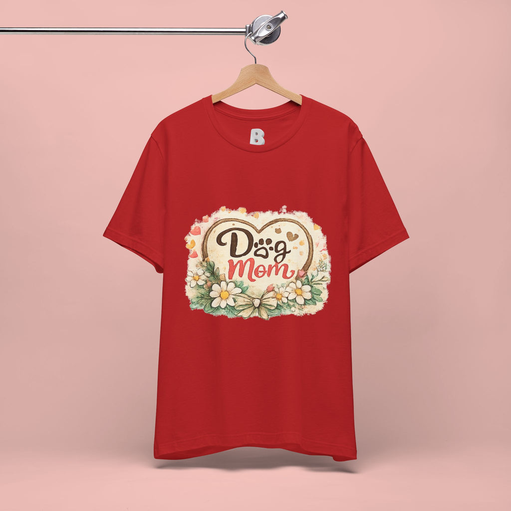 Dog Mom T-Shirt – Floral Heart Paw Design