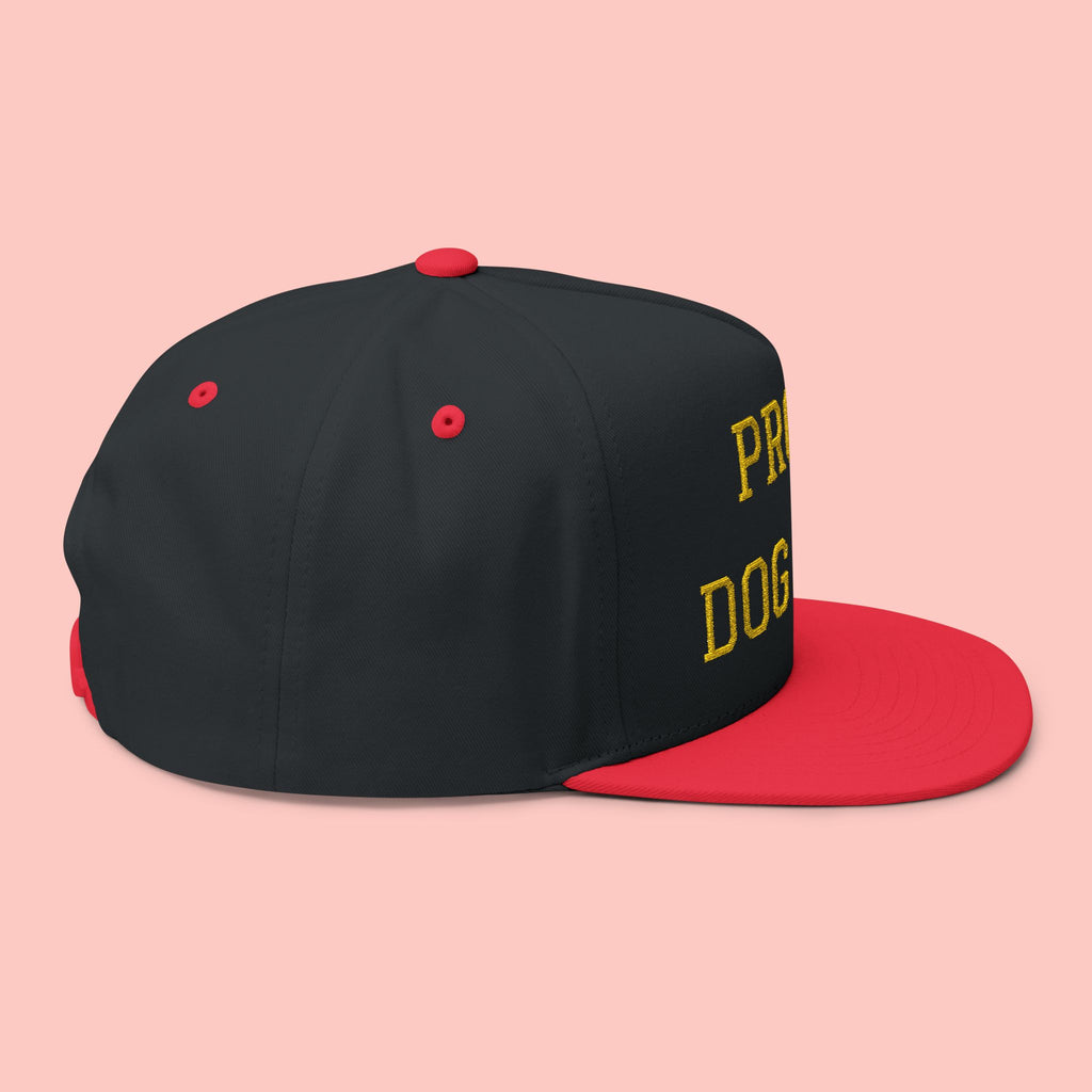 Flat Bill Cap — "Proud Dog Mom" Embroidered Trucker Hat