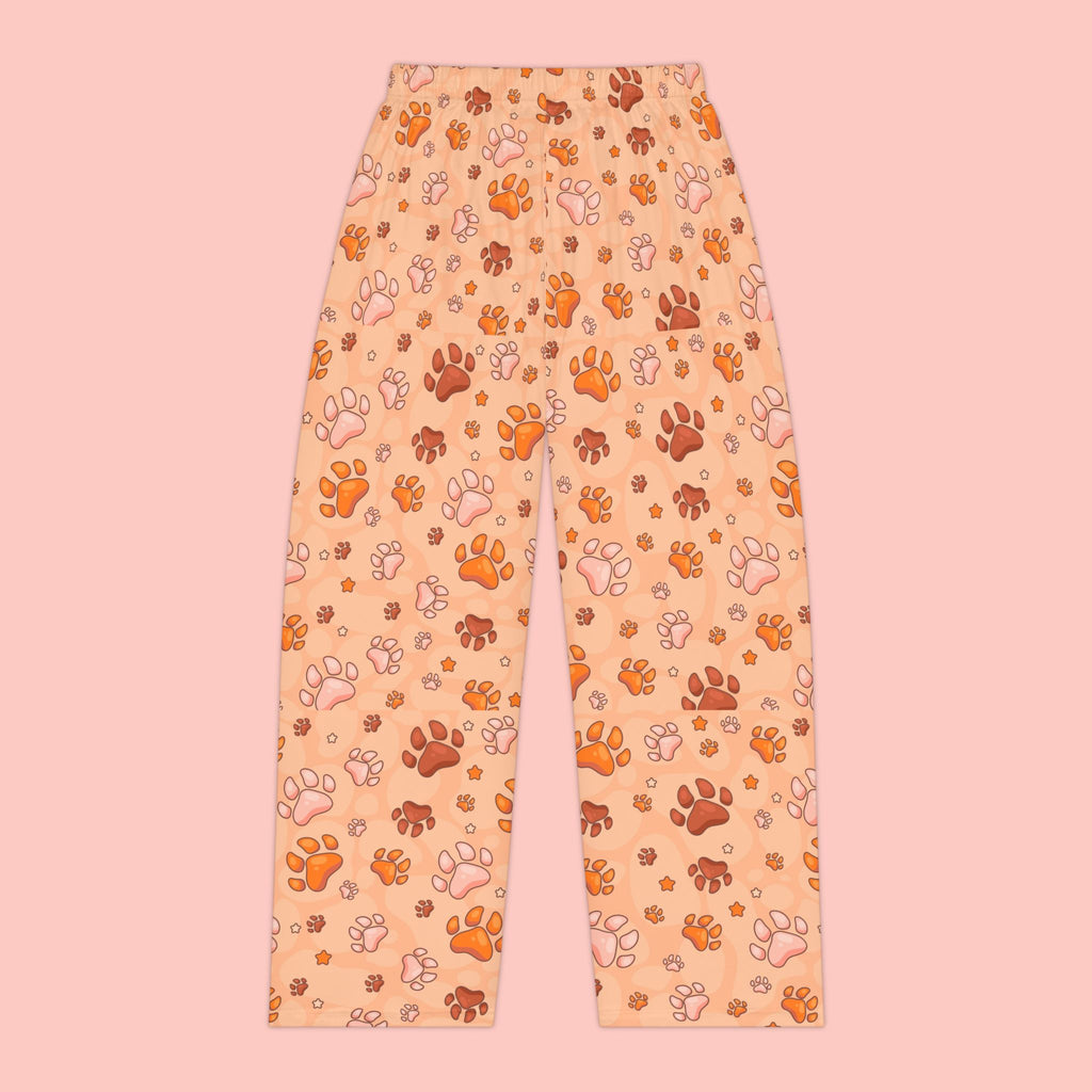 Women's Paw Print Pajama Pants — Cozy Peach Floral Loungewear