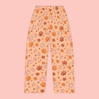 Women's Paw Print Pajama Pants — Cozy Peach Floral Loungewear