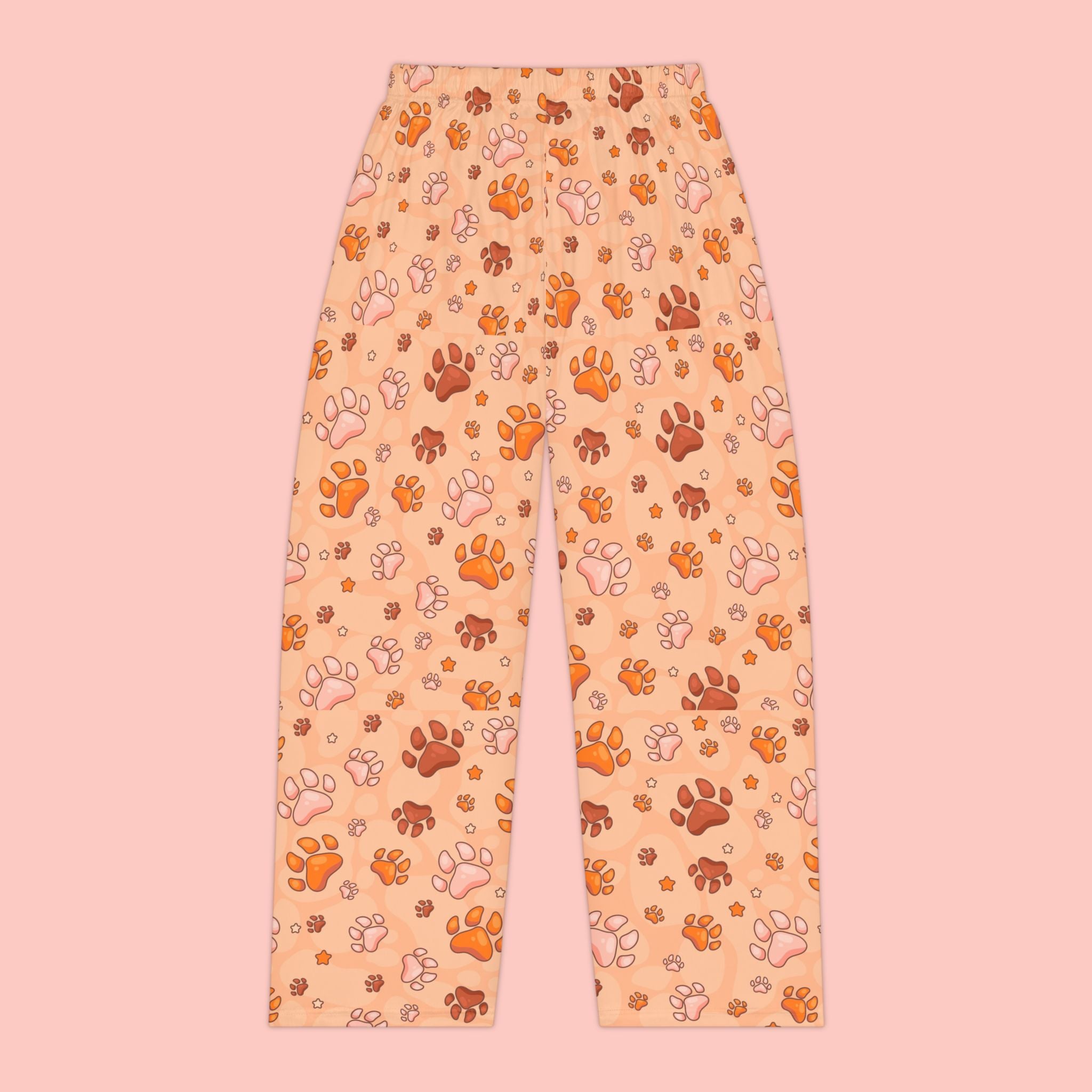 Women's Paw Print Pajama Pants — Cozy Peach Floral Loungewear