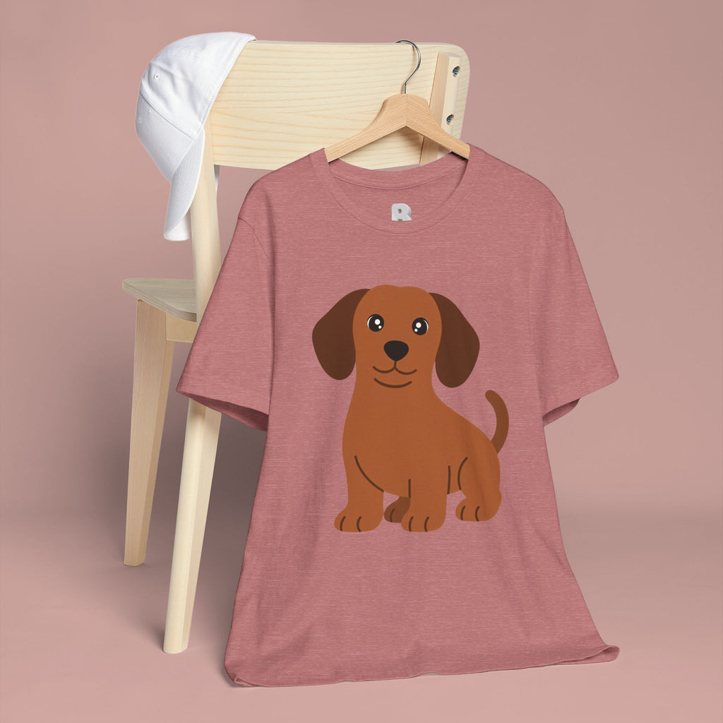 Dachshund Puppy Graphic T-Shirt — Cute Brown Dog Tee