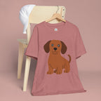 Dachshund Puppy Graphic T-Shirt — Cute Brown Dog Tee