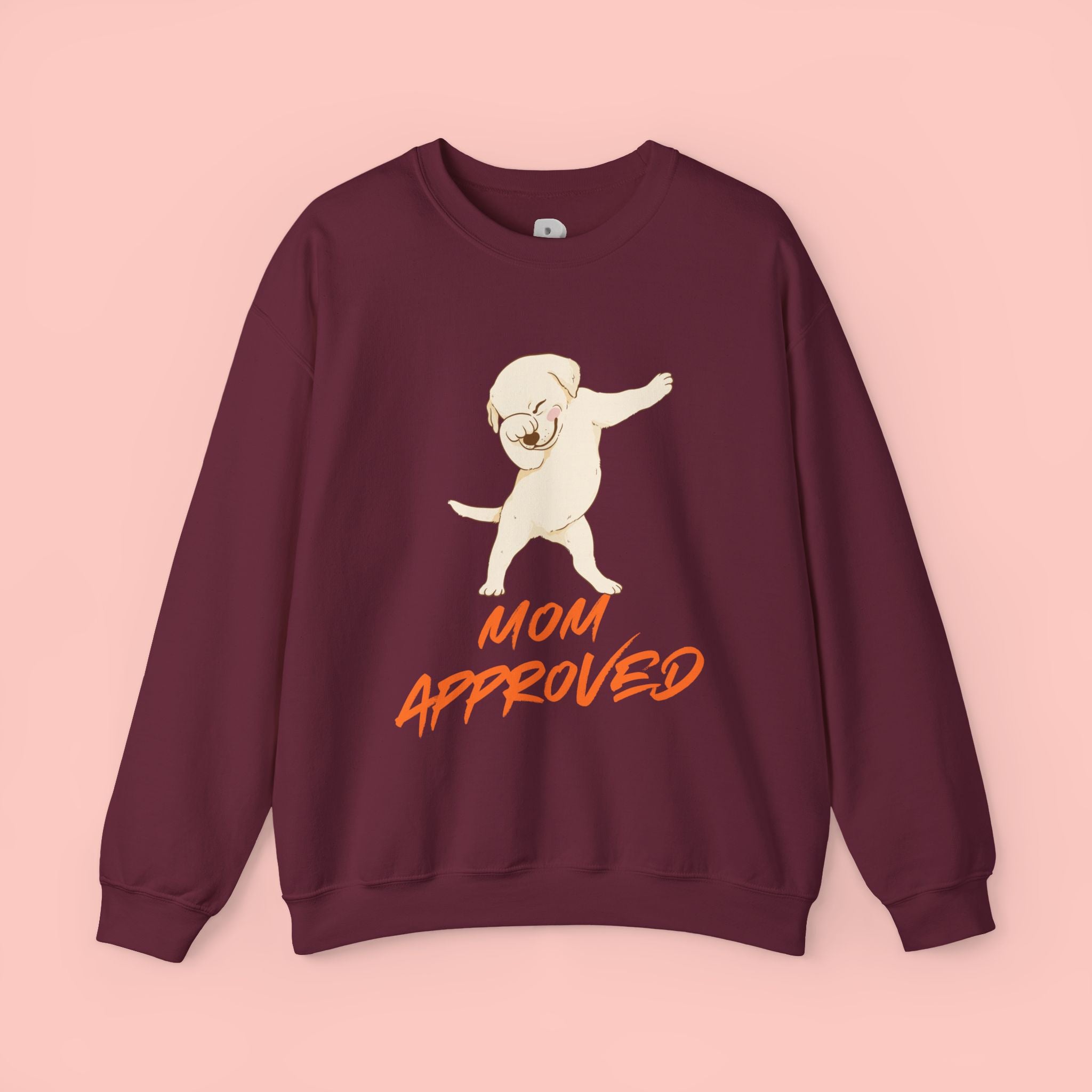 Crewneck Sweatshirt - 'Mom Approved' Dabbing Dog Cute Graphic