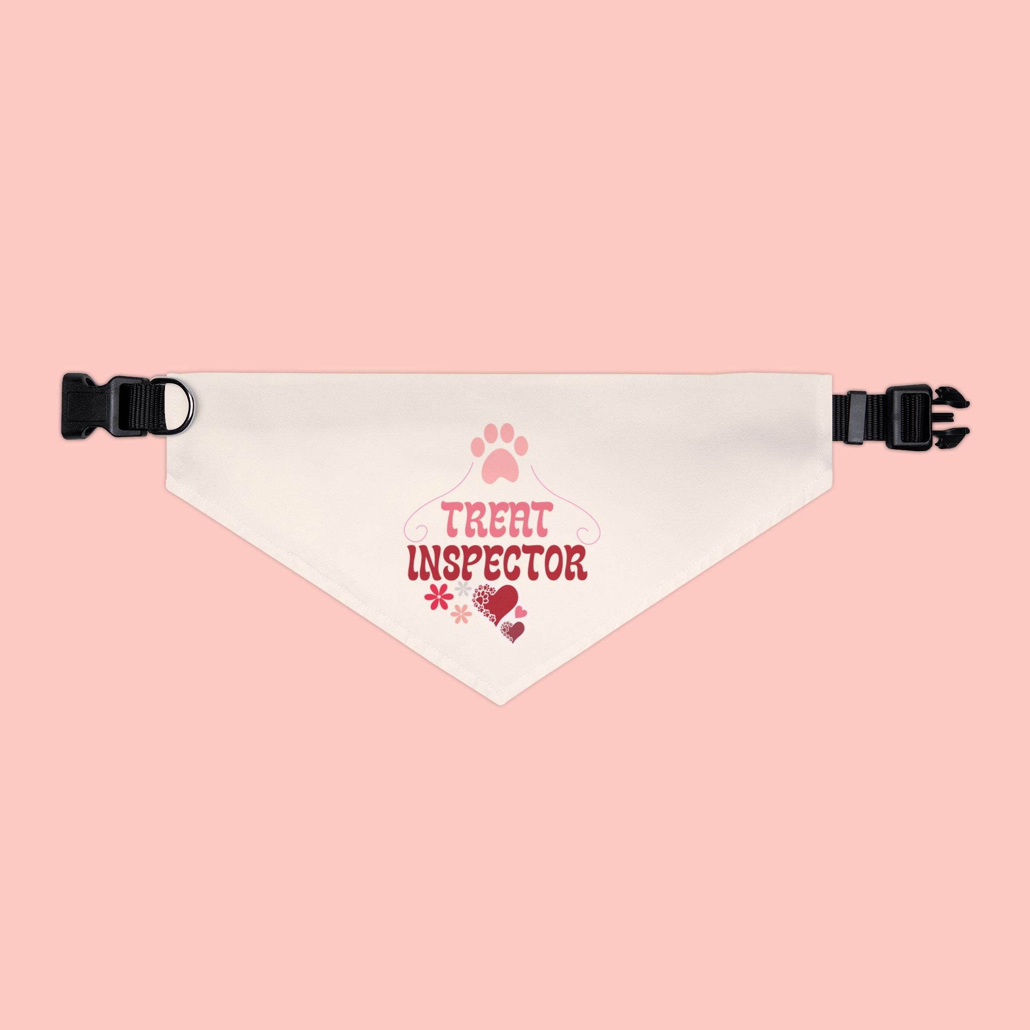 Pet Bandana Collar - "Treat Inspector" Paw Print Dog Bandana for Puppies & Small Dogs