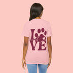 Dog Paw "LOVE" Tee - Pet Lover Graphic T-Shirt