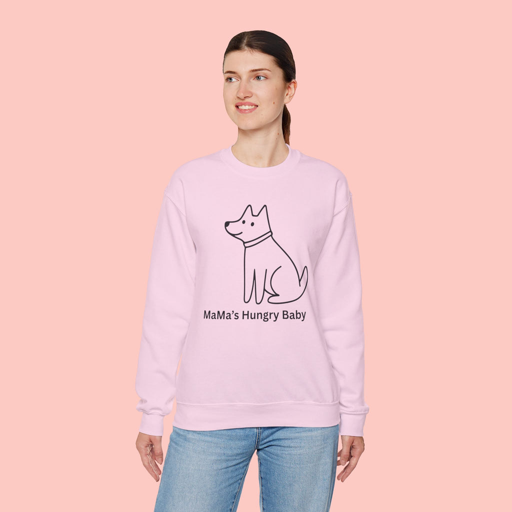 Mama's Hungry Baby Sweatshirt — Cute Minimal Dog Graphic Crewneck